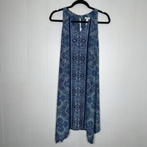 Soma Women’s Blue Printed Swing Dress Sleeveless Size XS